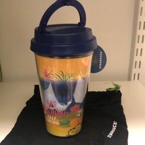 NWT Starbucks coffee or tea mug from Thailand with colorful wrap around & duster